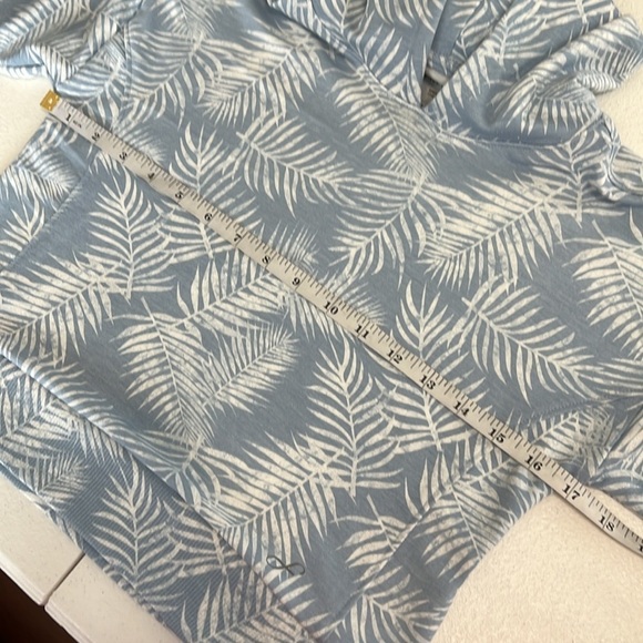 Freely Tropical Print Cropped Hoodie Light Blue  EUC Sz M - Picture 5 of 8